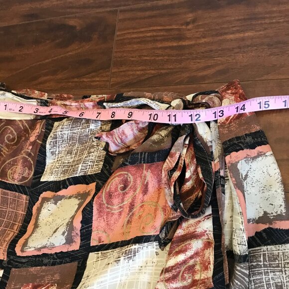 Principles Women's True Wrap Skirt Viscose Lagenlook Artsy Earthy Neutral Fall‎ - Picture 9 of 10